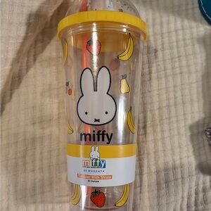 Miffy Yellow Tumbler with Straw